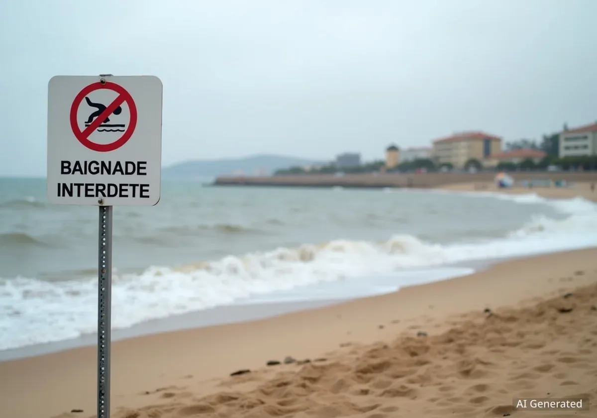 Baignade interdite sur toutes les plages de Saint-Laurent-du-Var