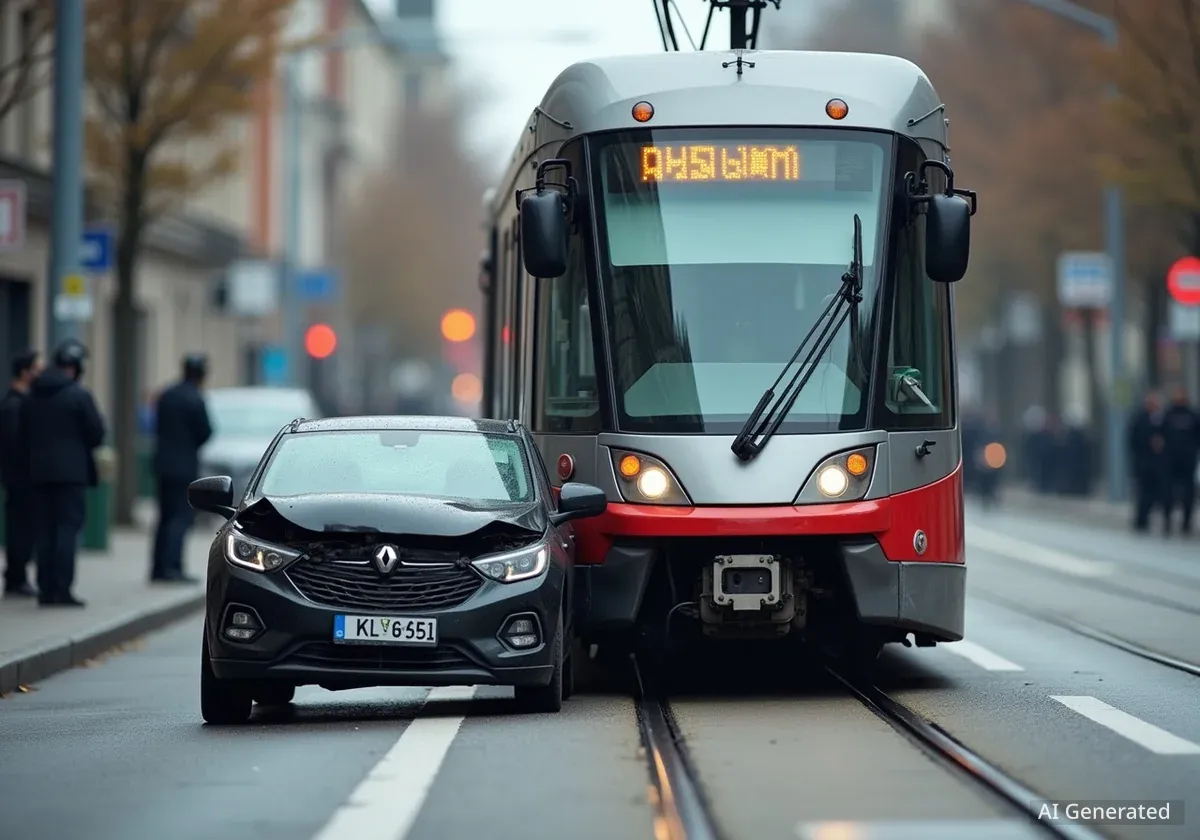 Collision entre un tram et une voiture à Nice : le trafic perturbé