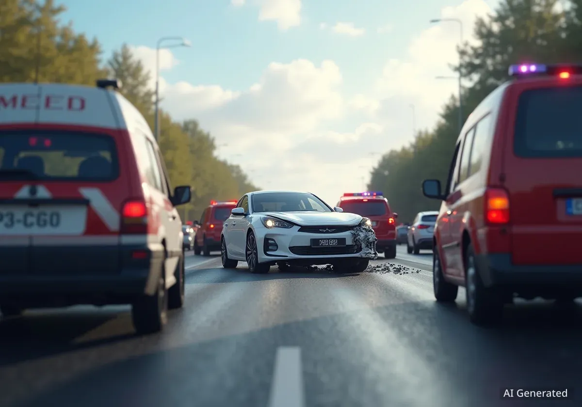 Voiture retournée sur la Voie Mathis à Nice : circulation paralysée