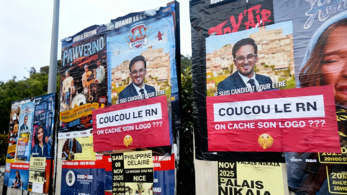 Campagne municipale à Cagnes-sur-Mer : les affiches de Bryan Masson sans logo RN